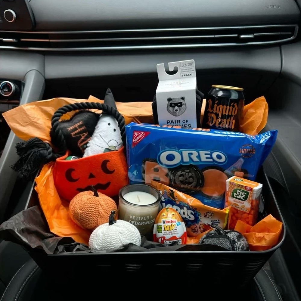 Halloween Gift Basket with Snacks and Decor